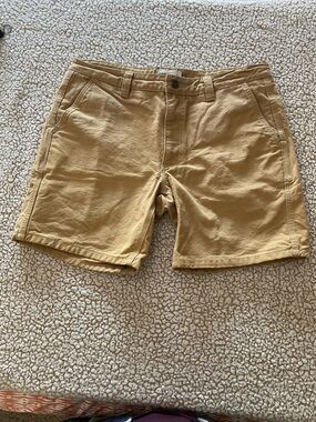 Edgevale Men's Casual Chino Shorts in Mustard Yellow